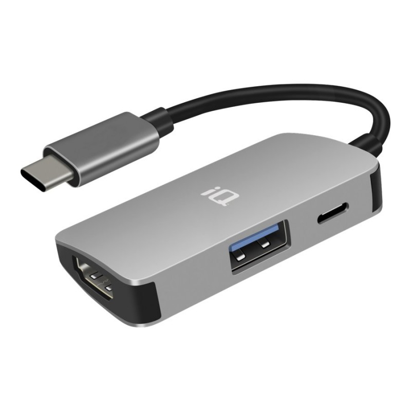 iQ 3-in-1 USB-C Desktop Charging Docking Station - Grey