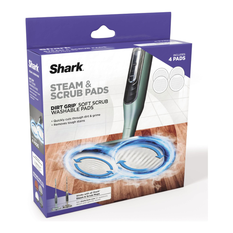 Shark Pads for Shark Steam & Scrub Mops - Grey/White - 4 pack