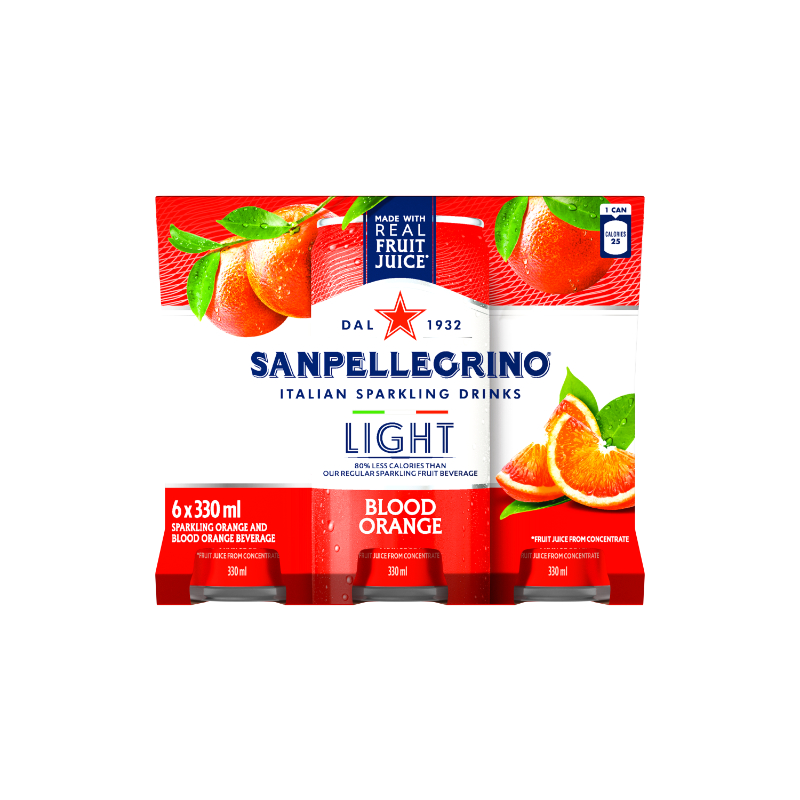 San Pellegrino Italian Sparkling Drinks - Light Orange - 6x330ml