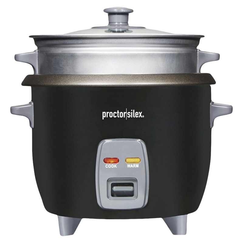 Proctor Silex Rice Cooker & Steamer - Black - 6 cups - 37510