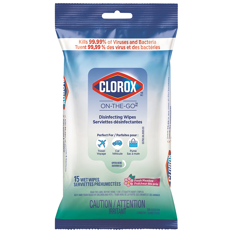 Clorox On-The-Go Disinfecting Wipes - Fresh Meadow - 15s