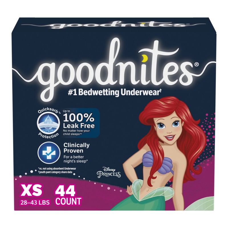 goodnites Girls' Nighttime Bedwetting Underwear XS (28-43 lb