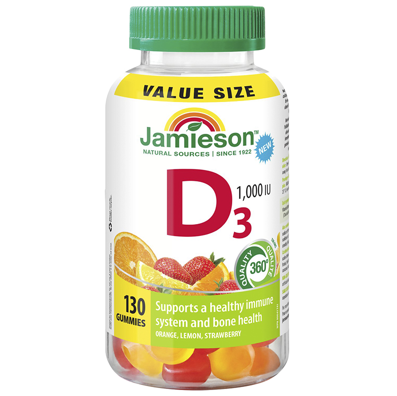 Jamieson Vitamin D3 Gummies - 1000 IU - 130's