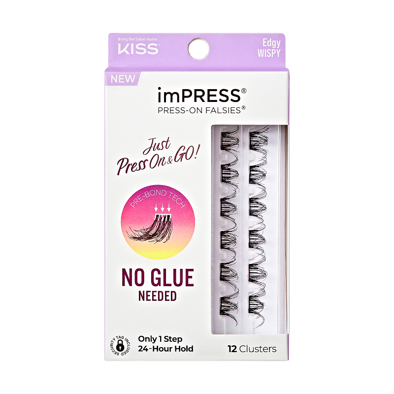 Kiss ImPRESS Just Press-on & Go! Falsies Eyelash Extensions Kit - 09 Edgy Wispy - 12s