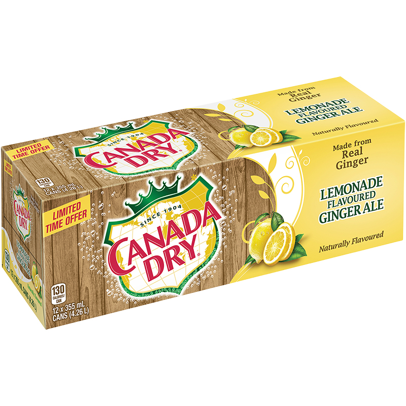 Canada Dry Lemonade Ginger Ale -12X355 ml