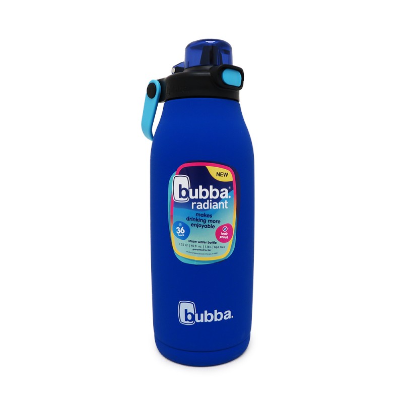 Bubba Radiant Vacuum-Insulated Stainless Steel Water Bottle with Straw - Blue - 40oz
