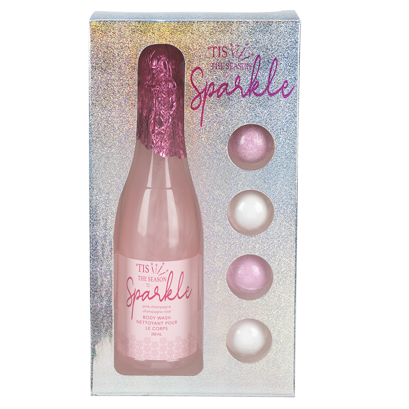 Tis The Season To Sparkle Bath Gift Set Pink Champagne 5 Piece London Drugs