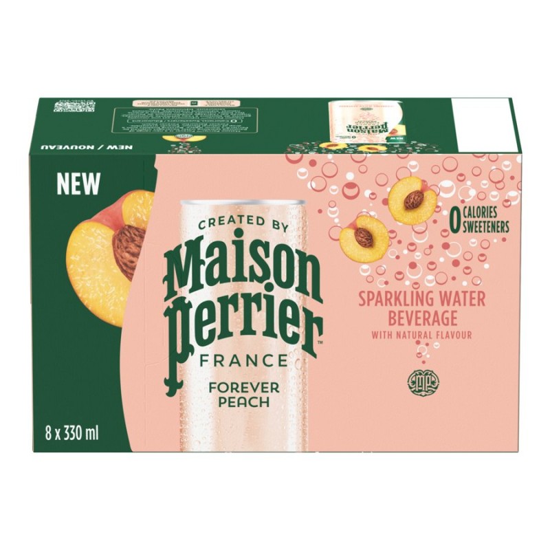 Maison Perrier Sparkling Water - Forever Peach - 8 x 330ml