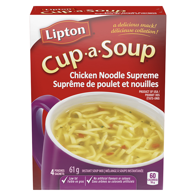 Knorr Lipton Cup-A-Soup Chicken Noodle Supreme Instant Soup Mix - 4 pack/61g