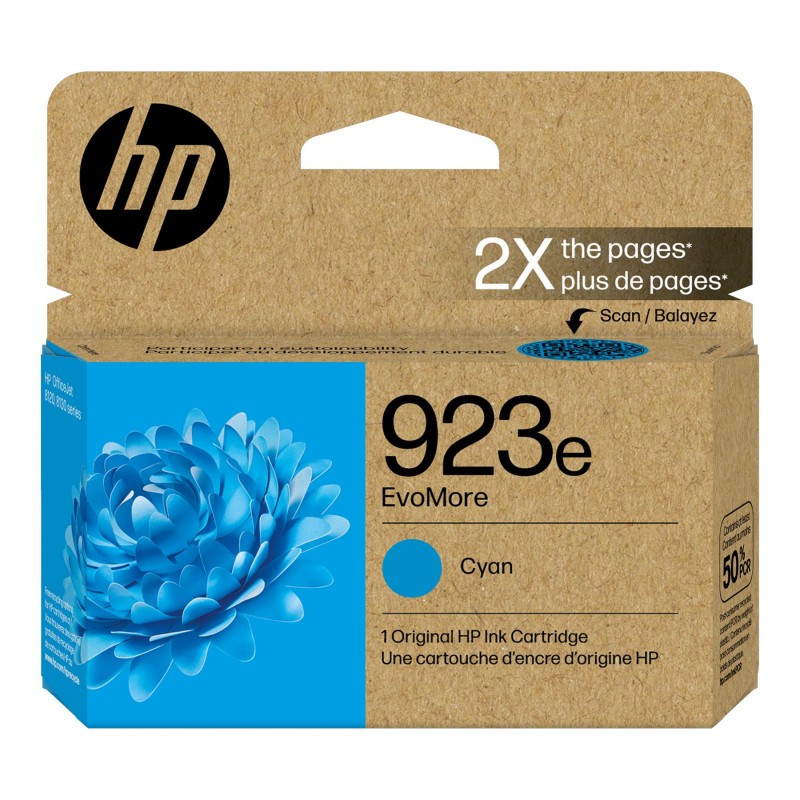 HP 923e EvoMore Ink Cartridge - Cyan - 4K0T4LN