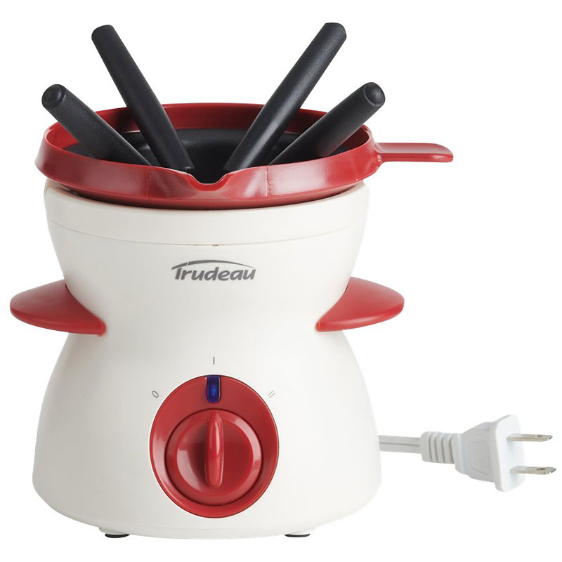 Trudeau Electric Chocolate Fondue Pot - White/Red - 05217017