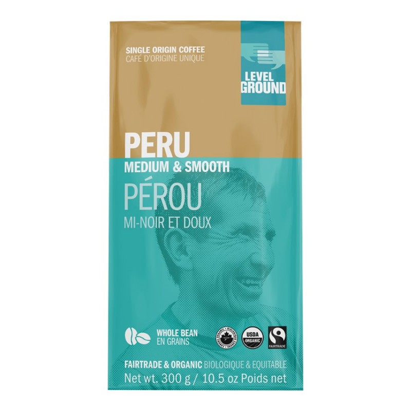 Level Ground Peru Whole Bean Coffee - Medium Roast - 300g