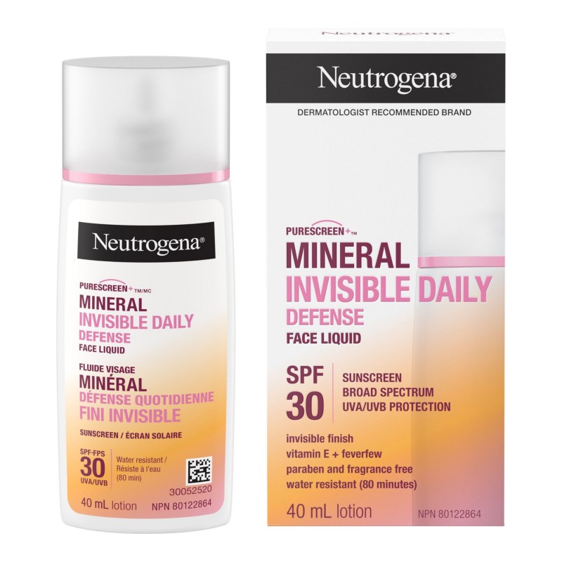 Neutrogena Invisible Daily Defense Mineral Face Liquid - SPF 30 - 40ml