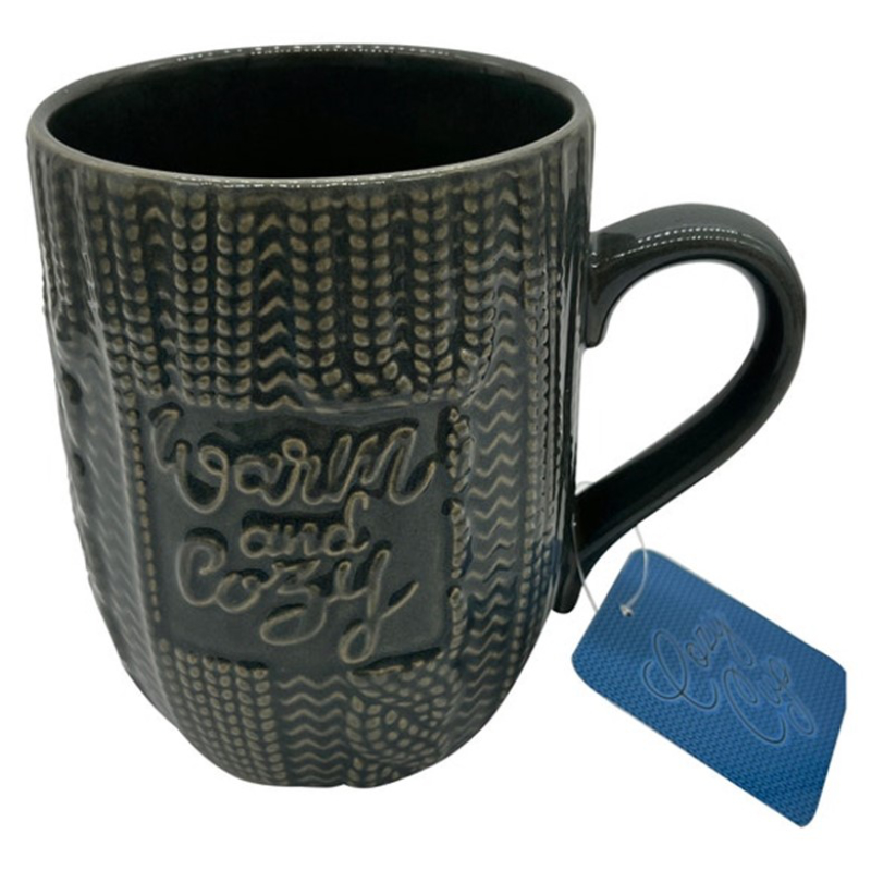 Warm N Cozy Printed Mug - Grey - 18oz