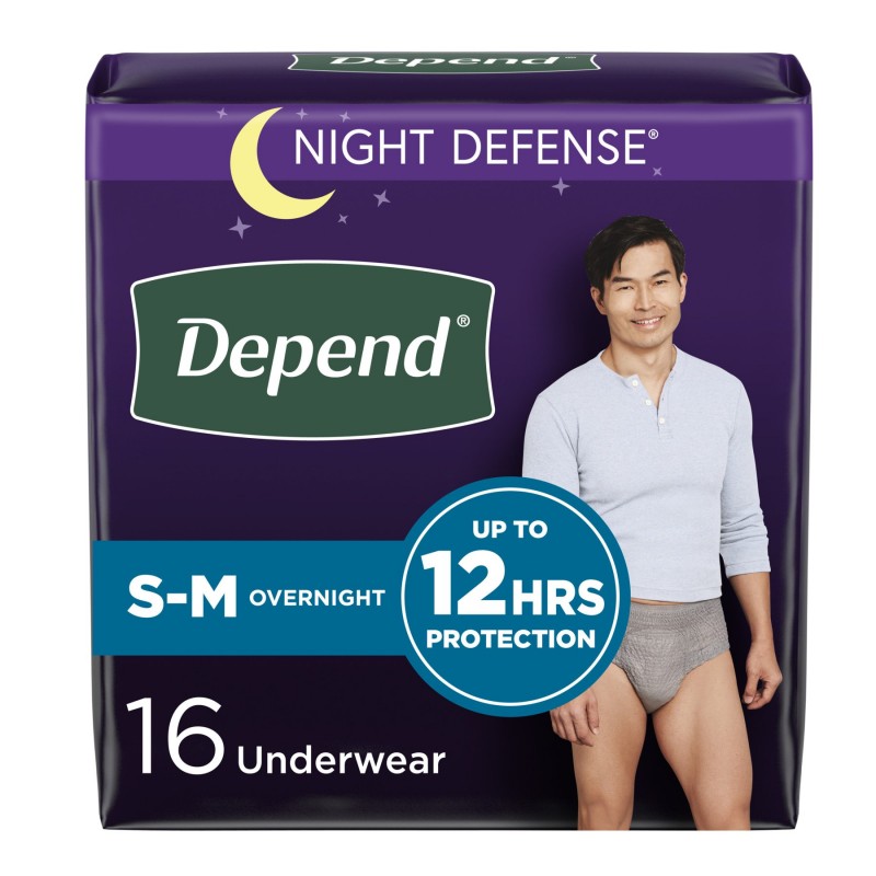 Depends Night Defense Adult Incontinence Underwear for Women, Disposable,  Overnight, Small, Blush, 16 Count (Packaging May Vary) - 16 ea