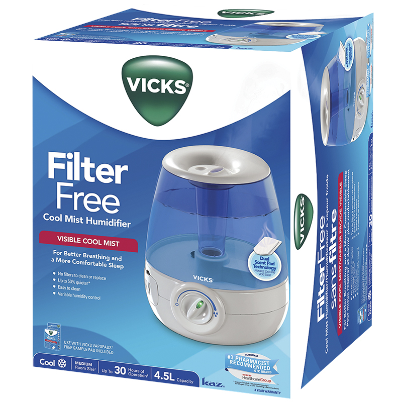 Vicks 4.5L Filter Free Cool Mist Humidifier V4600CAN London Drugs