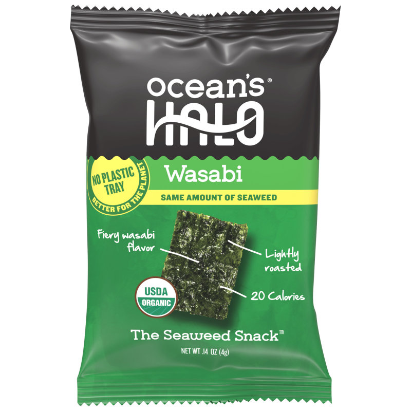 Oceans Halo Trayless Wasabi Seaweed Snacks - 5x4g