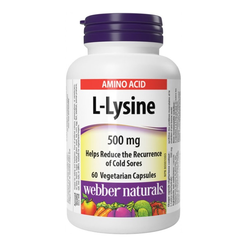 Webber Naturals L-Lysine Vegetarian Capsules - 500mg - 60's