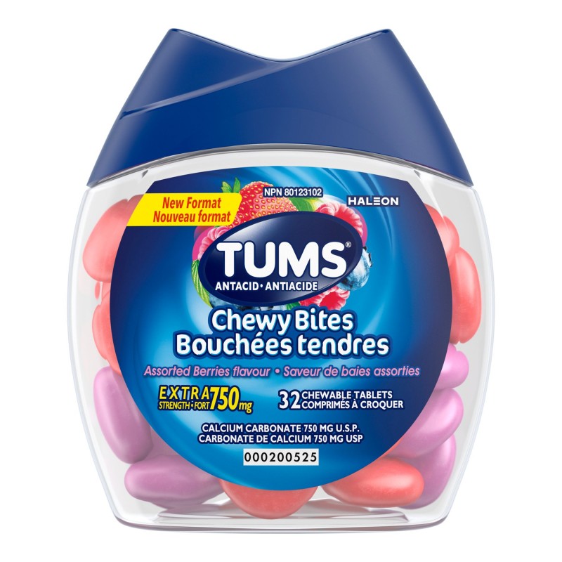 TUMS Chewy Bites Extra Strength Assorted Berries Chewable Tablets - 32's