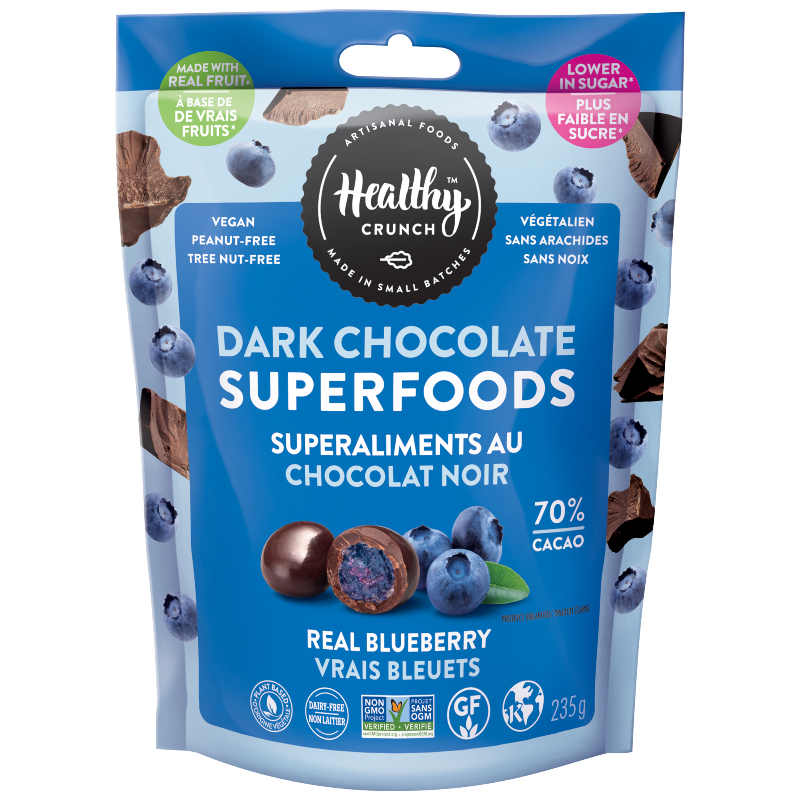 Healthy Crunch Dark Chocolate Superfoods - Real Blueberry - 235g