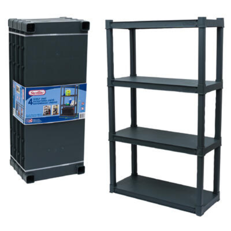 Sterilite 4-Shelf Resin Rack - Grey - 35 Inch