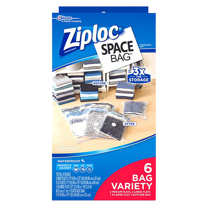 ziploc space bag travel bags 6 pk