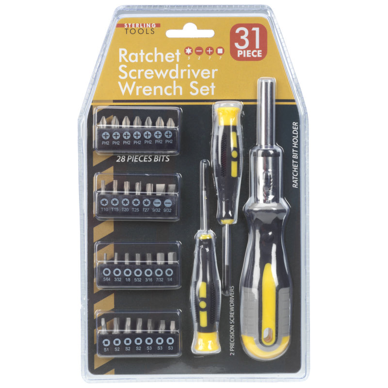 Ratchet ScrewDriver Wrench Set - 31s - Black