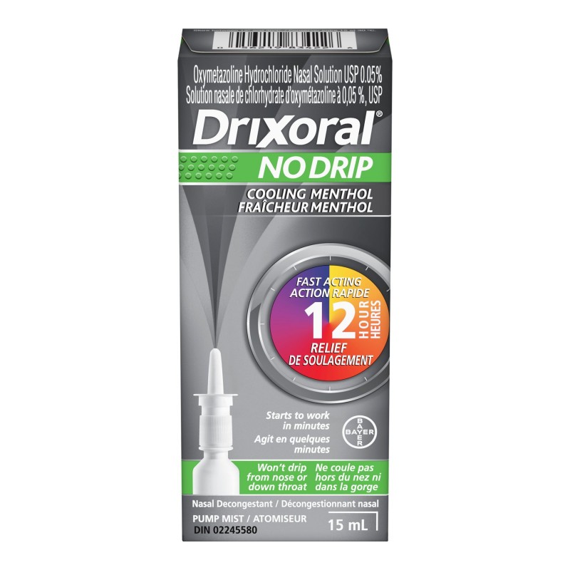 Drixoral No Drip Cooling Menthol Nasal Decongestant Spray - 15ml