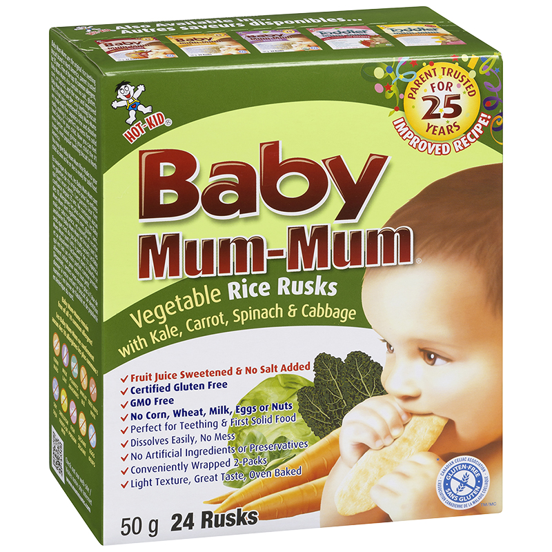 Baby Mum-Mum Rice Rusk - Vegetable Flavour - 50g | London Drugs