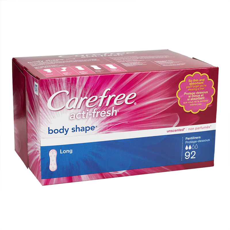 Carefree Acti-Fresh Pantiliners, Body Shape, Unscented, Extra Long to Go, Health & Personal Care
