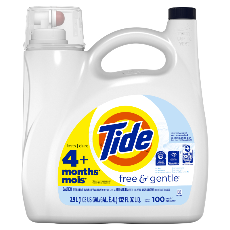 Tide 2x HE Free Gentle Liquid Laundry Detergent - Original - 3.9L / 100 loads