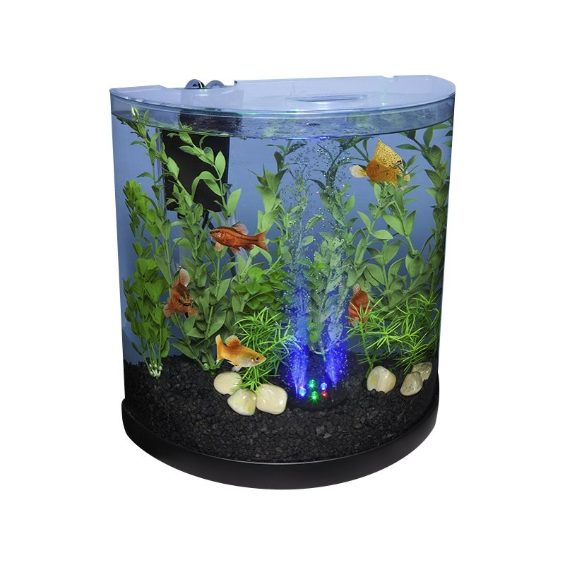 Small Betta Fish Tank, Aquarium Tank Kit with LED Lighting, 3/5