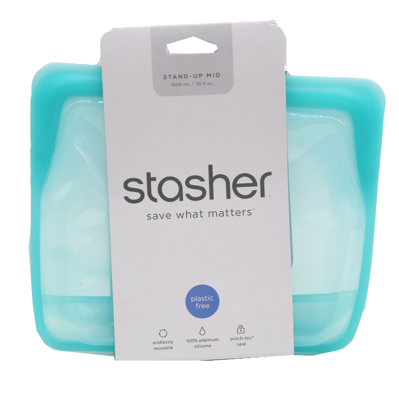 Stasher Reusable Stand Up Storage Bag - Mini - Aqua