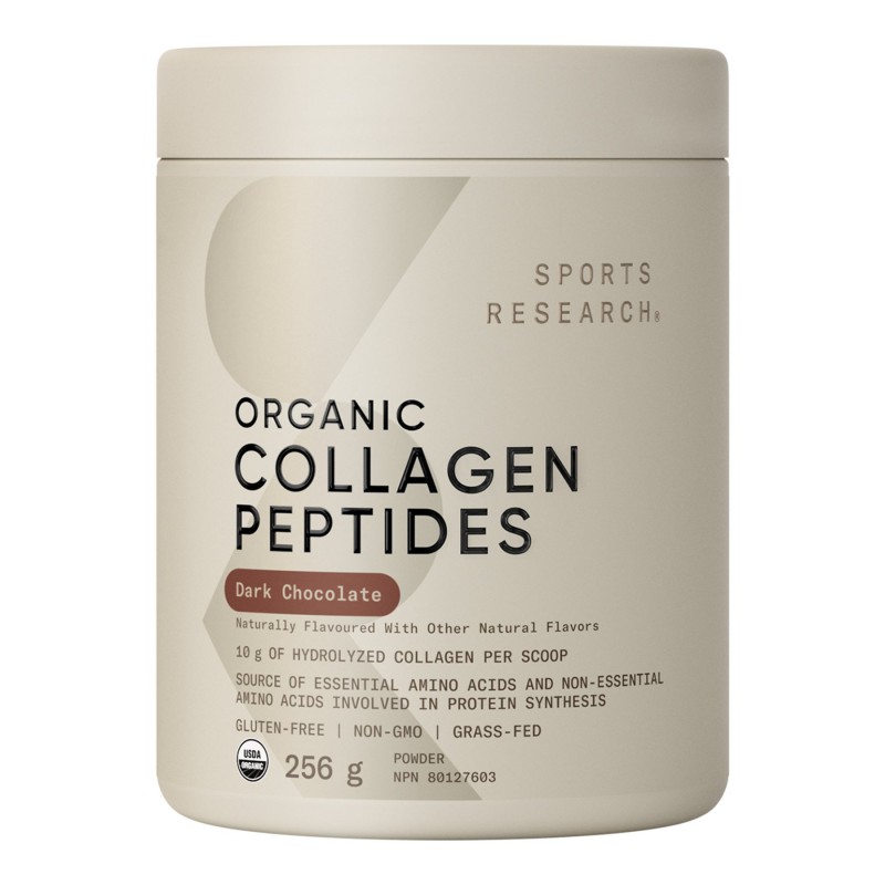 Sports Research Organic Collagen Peptides Powder - Dark Chocolate - 256g