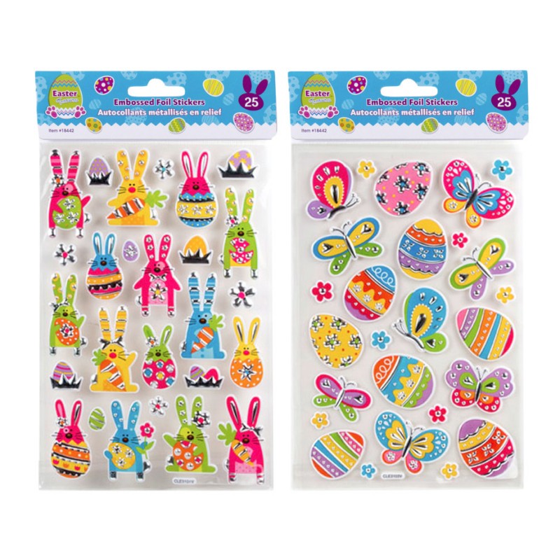 Easter Embossed Foil Stickers - Assorted