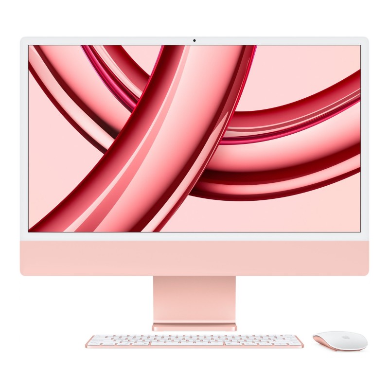 Apple iMac with 4.5K Retina Display - 24 Inch - 8GB - 256GB SSD - M3 Chip -  8CGPU - Pink - MQRD3LL/A