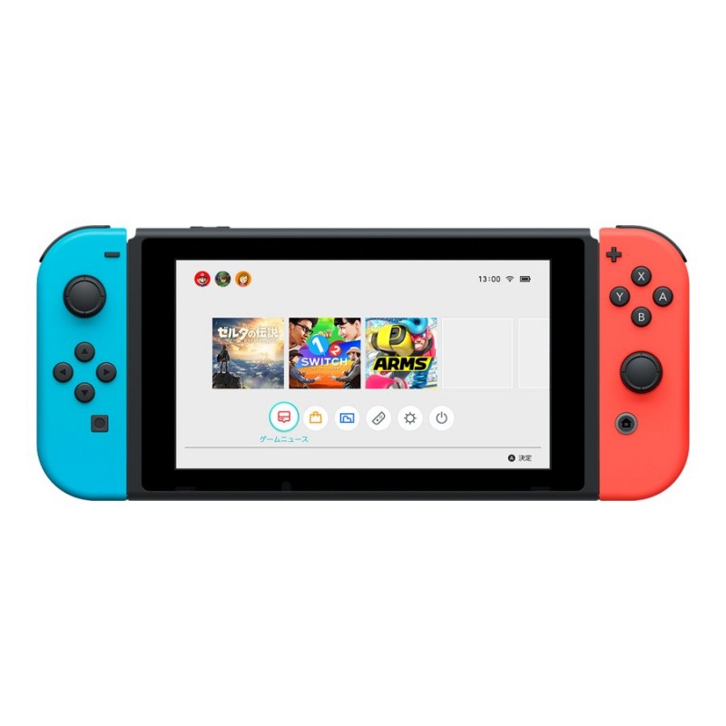 Nintendo Switch with Neon Blue and Neon Red Joy-Con Game Console