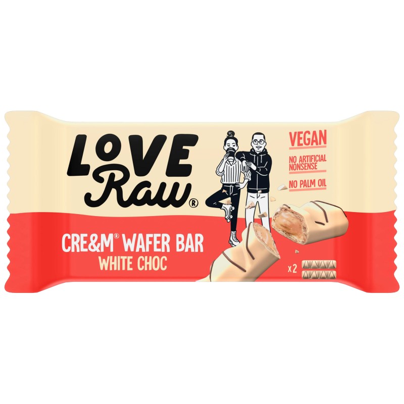 Love Raw Cream Wafer Bar - White Chocolate - 45g
