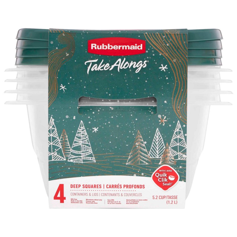 Rubbermaid Take Alongs Deep Square - 4x1.2L - HDAY22-BLSPR