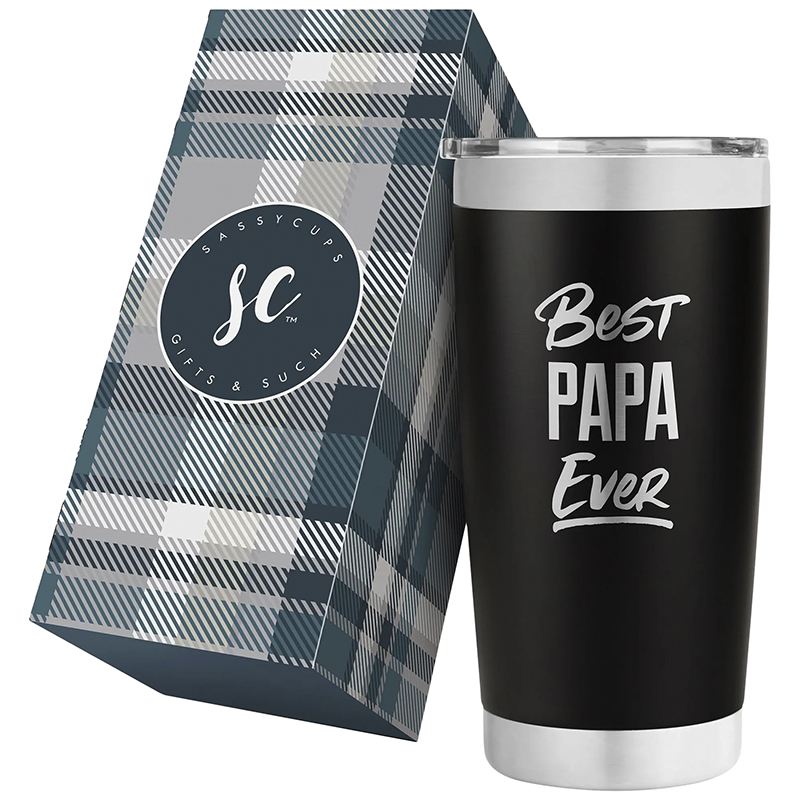 SassyCups Best Papa Ever Tumbler - Black - 20oz