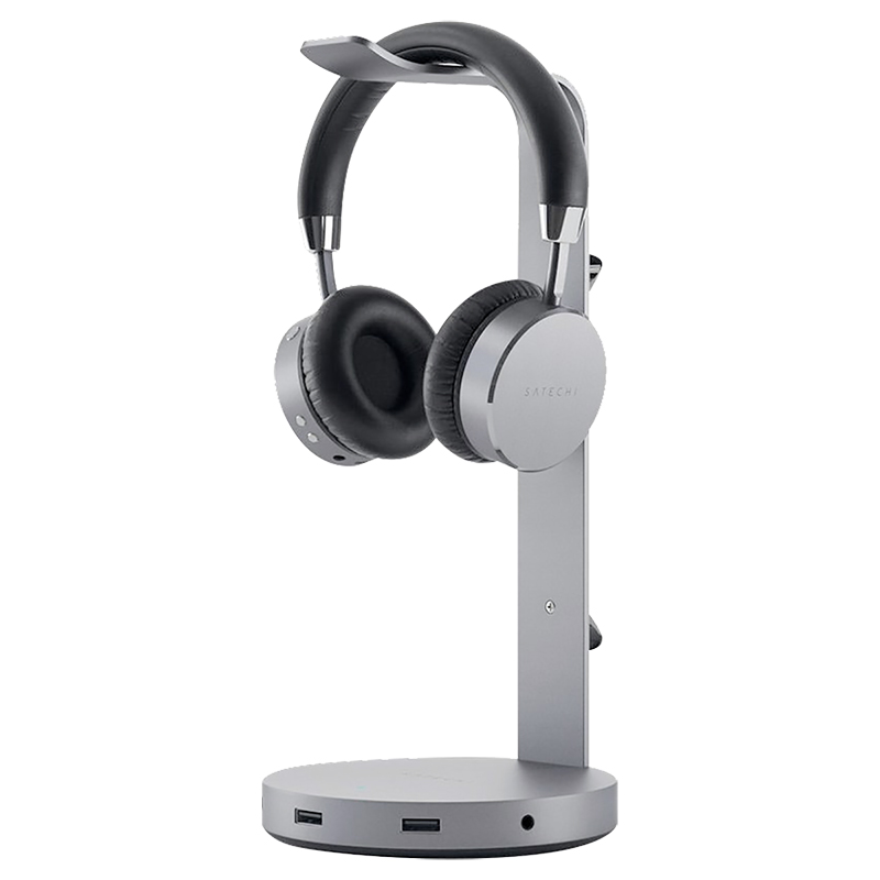 Satechi Aluminum USB Headphone Stand - Space Grey - ST-UCHSHM