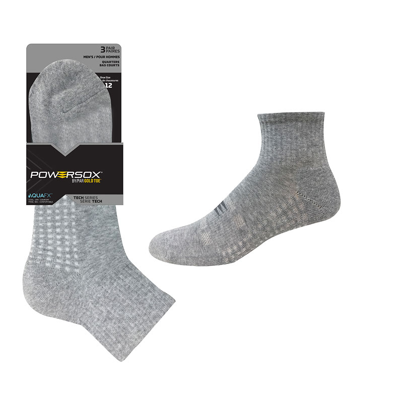 Powersox Men's Quarter Socks - Grey | London Drugs