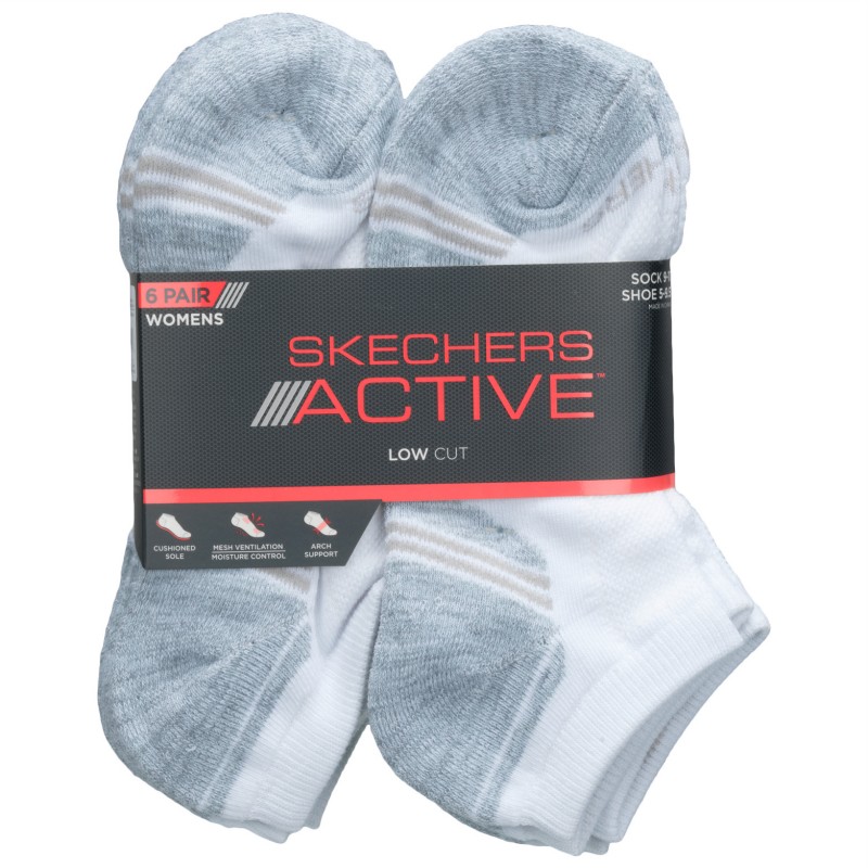 Buy Skechers women 6 pairs of low cut socks white combo Online