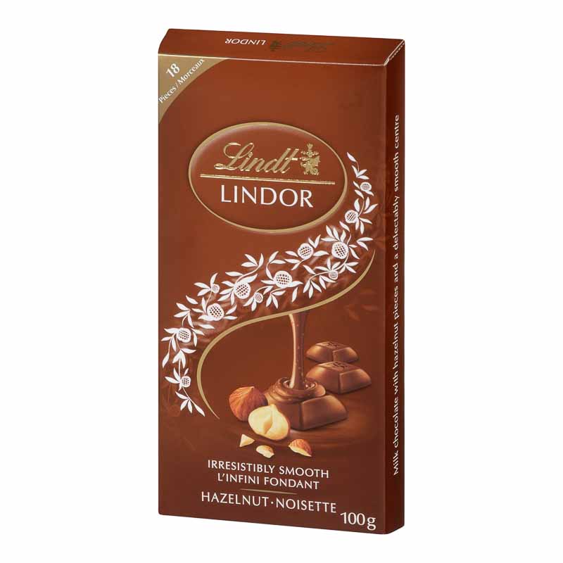 Lindt Lindor Bar Milk Chocolate Hazelnut 100g London Drugs 8763