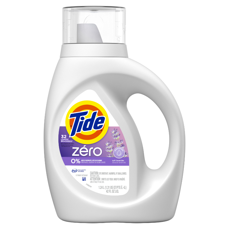 Tide Zero Soft Lavender Liquid Laundry Detergent - 1.24L /32 loads