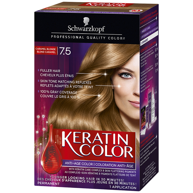 Schwarzkopf Keratin Color Anti Age Permanent Hair Colour 7 5