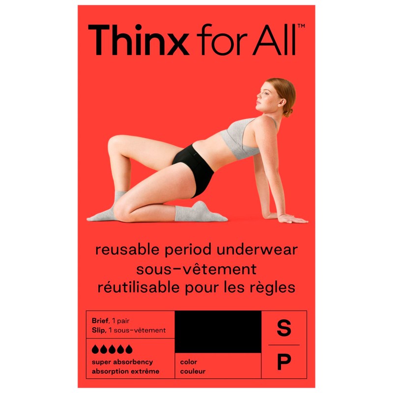 U by Kotex Thinx Period Underwear Black Briefs Size 6-8 - Direct