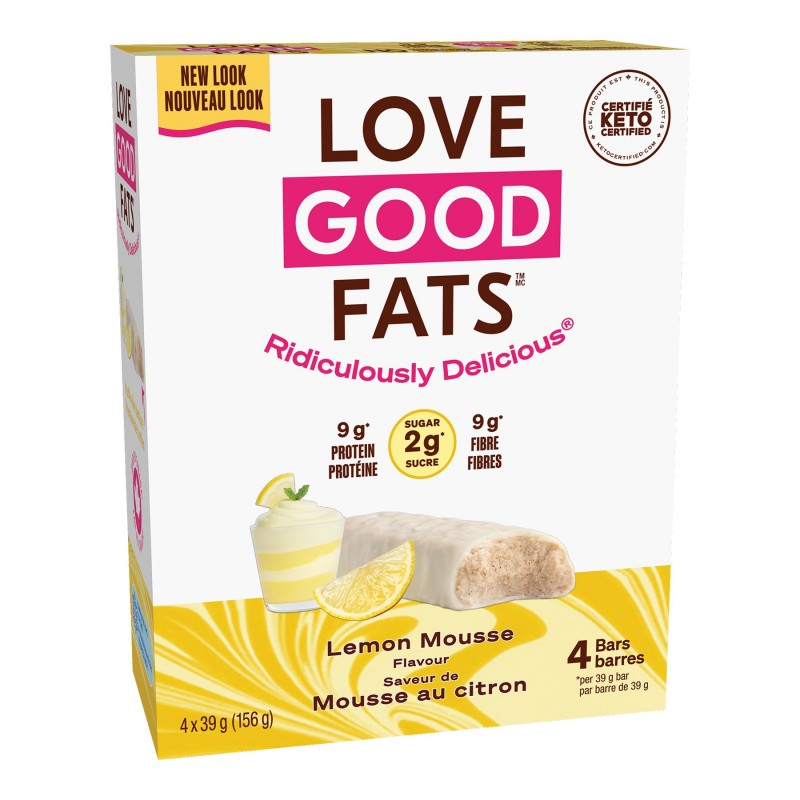 Love Good Fats Keto-Friendly Bars - Lemon Mousse - 156g