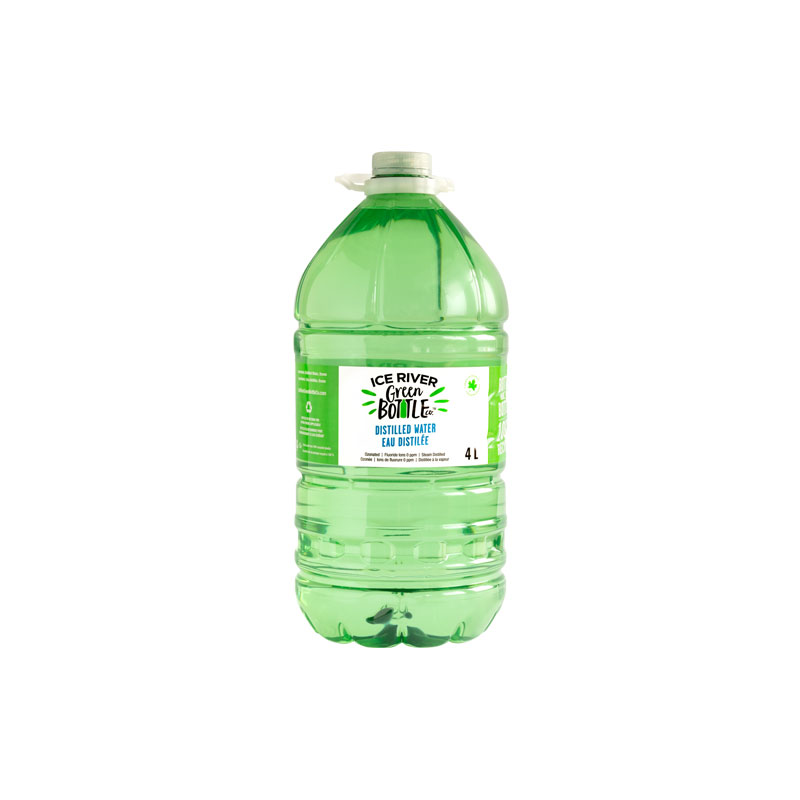 Ice River Green Bottle Distilled Water, 4-L