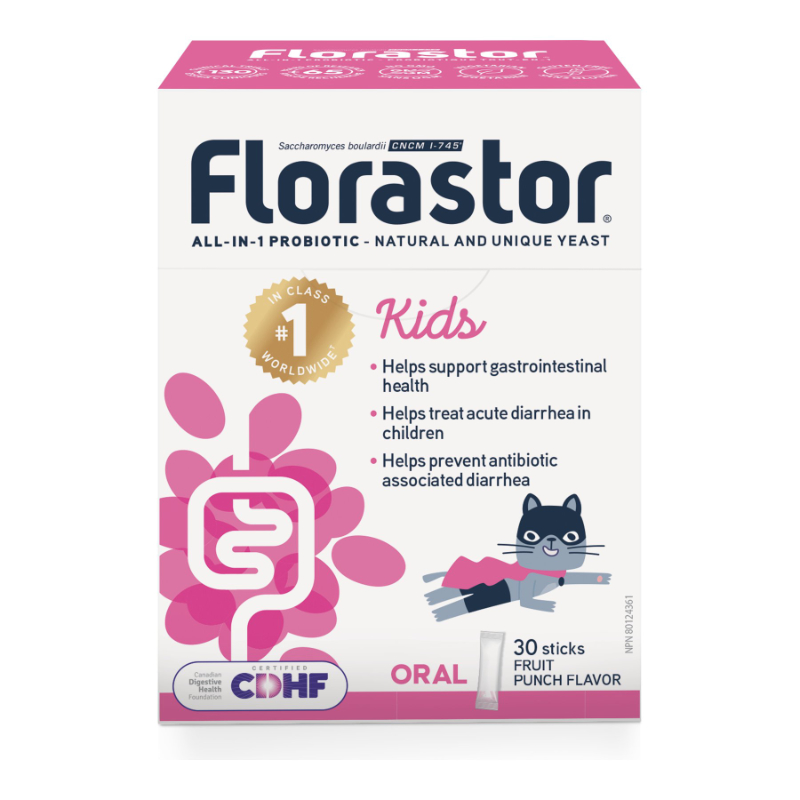 Florastor Kids Probiotic Sticks - Fruit Punch - 30's